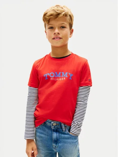 Dětské tričko Tommy Hilfiger červené
