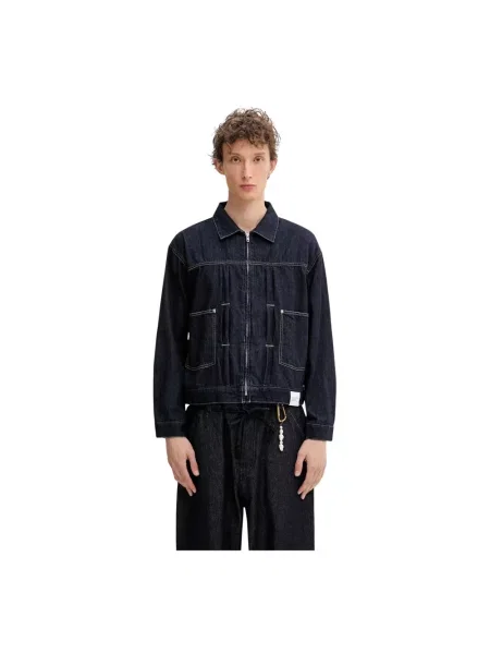 NEIGHBORHOOD kurtka jeansowa WASHED LW DENIM ZIP przejściowa niebieski