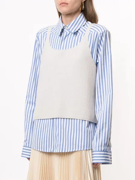 Top Tibi tricotate alb