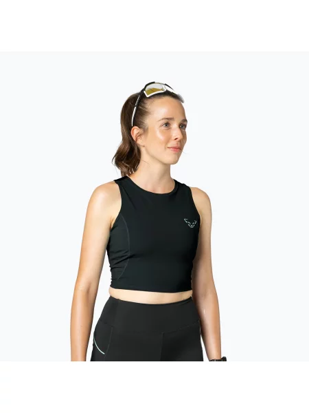 Tricou de alergare pentru femei DYNAFIT Trail Crop Top black negru