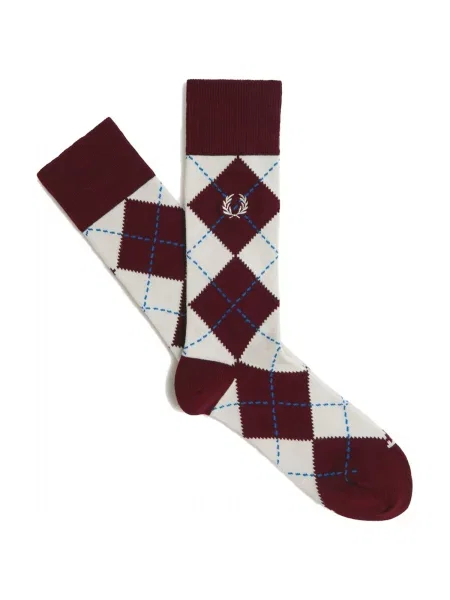 Jacquard čarape Fred Perry sa argyle uzorkom