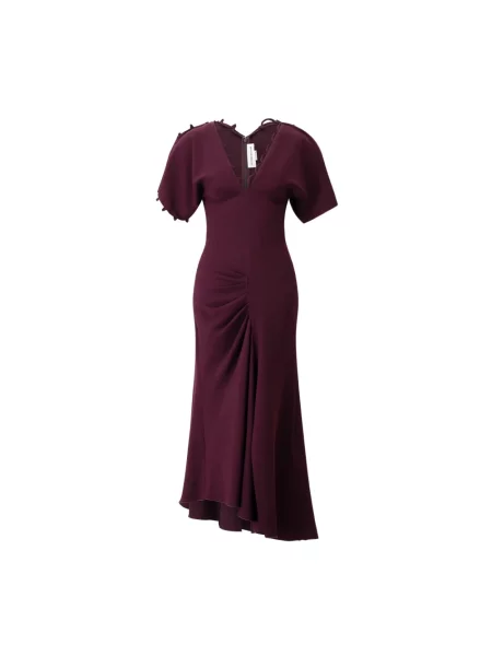 Sukienka midi Victoria Beckham do kolan czerwona