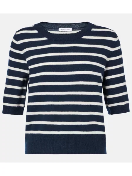 Pulover Veronica Beard din cașmir cu dungi albastru