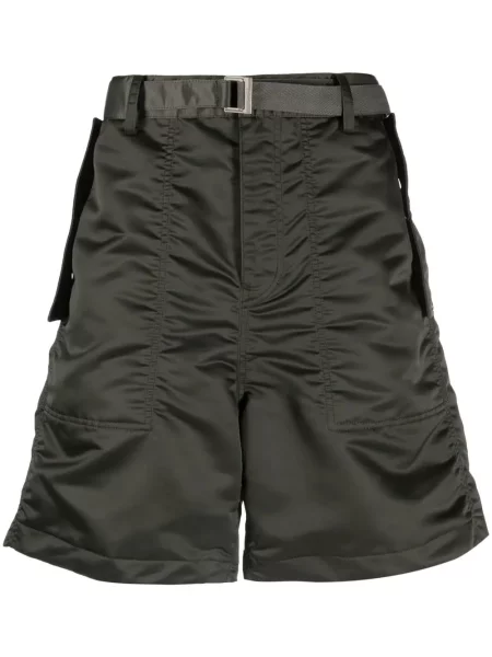 Pantaloni scurți Sacai cu cataramă verde