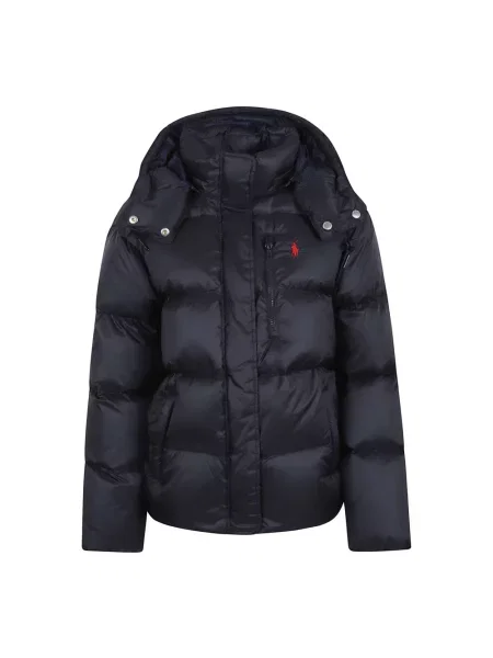 Kurtka puchowa z krytym zamkiem błyskawicznym i wpuszczanymi Polo Ralph Lauren niebieska