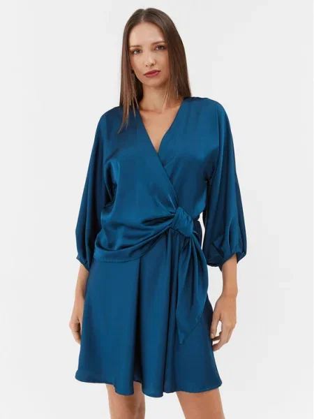 Please Rochie cocktail turcoaz