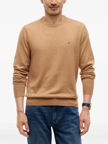 Pulover Tommy Hilfiger cu decolteu rotund cu autograf