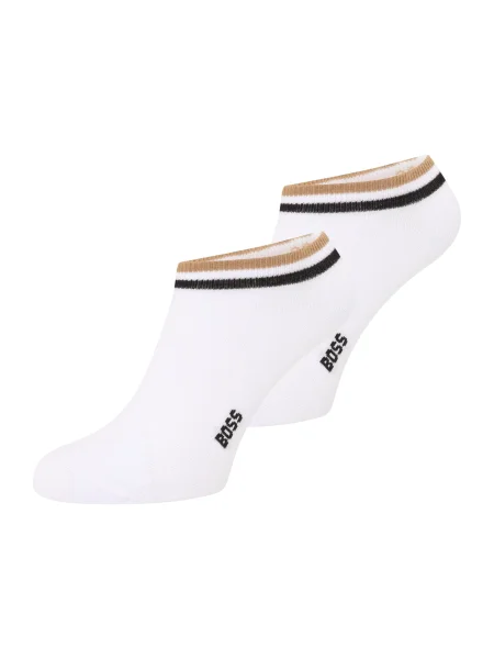 BOSS Nogavice svetlo rjava / črna bela