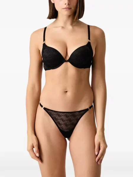 Sutien Guess cu imagine din dantelă negru