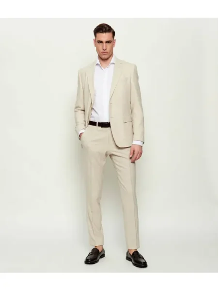 BOSS BLACK Öltöny | selyem és gyapjú hozzáadásával fekete