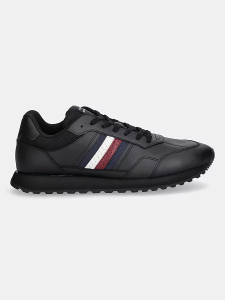 Superge Tommy Hilfiger NEW RUNNER EVA LTH STRIPES črna