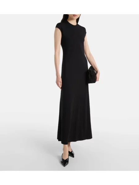 Rochie maxi Toteme din jerseu de costum negru