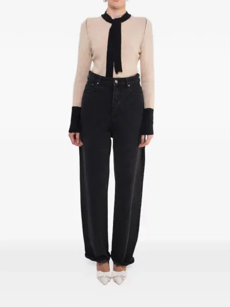 Blugi boyfriend La Fetiche cu strasuri negru