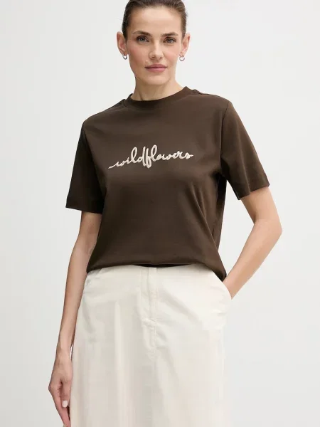 Тениска United Colors of Benetton дамска кафяво