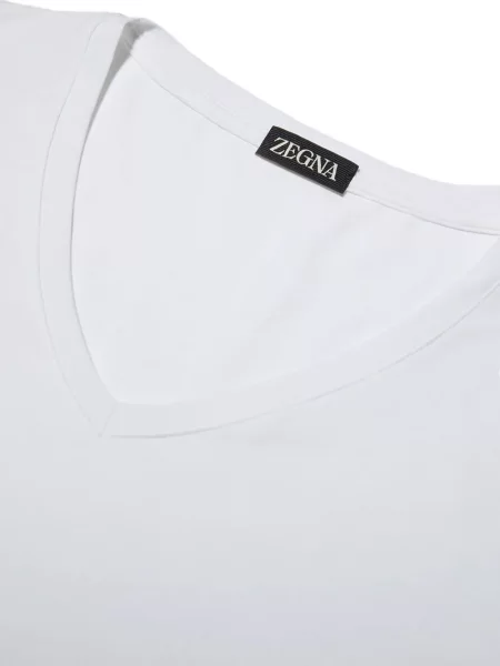 Tricou Zegna cu decolteu în V alb