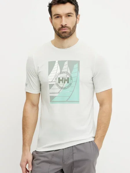 Спортна тениска Helly Hansen Race Graphic с принт зелено