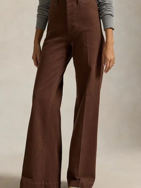 Polo Ralph Lauren hlače z bombažem rjava