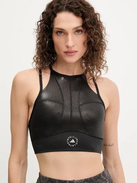 Спортен сутиен adidas by Stella McCartney TruePurpose с изчистен дизайн черно
