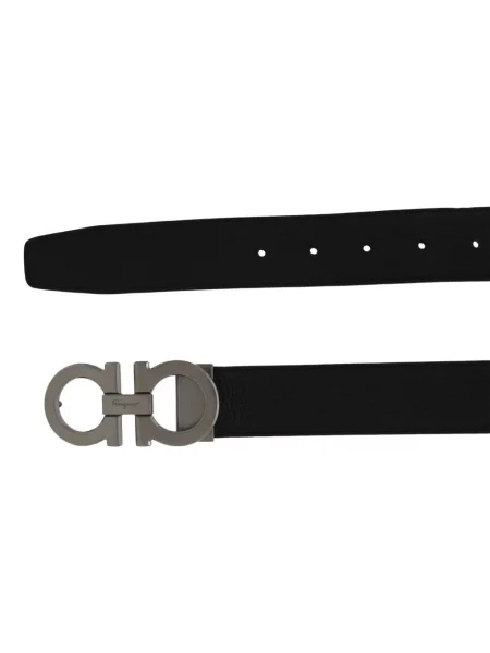 Cu centură reversibil curea Ferragamo din piele negru