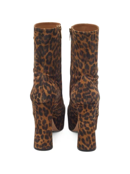 Cizme scurte Gianvito Rossi cu imagine cu model leopard maro