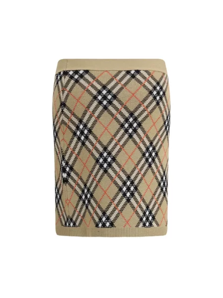 Wielobarwność spódnica mini Burberry wełniana beżowa