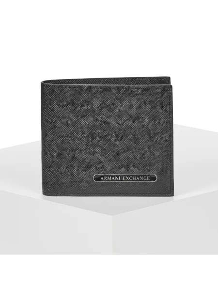 Bőr fülbevaló Armani Exchange fekete