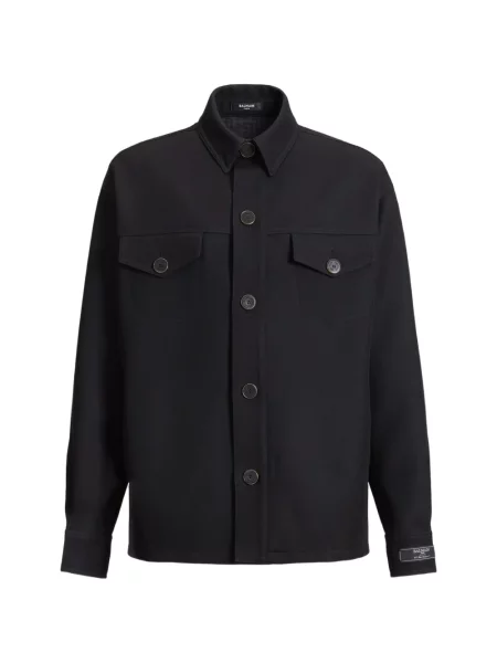 Cămașă Balmain de lână negru