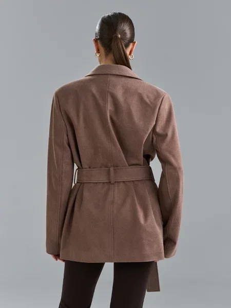 Жакет ISSA Plus штучна замша бежевий