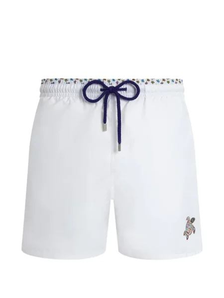 Șnur de strângere slip de baie Vilebrequin cu broderie alb