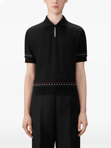 Polo Thom Browne cu broderie negru