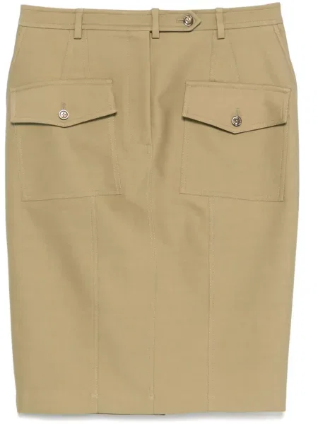 Fustă midi Tom Ford până la genunchi din țesătură twill verde