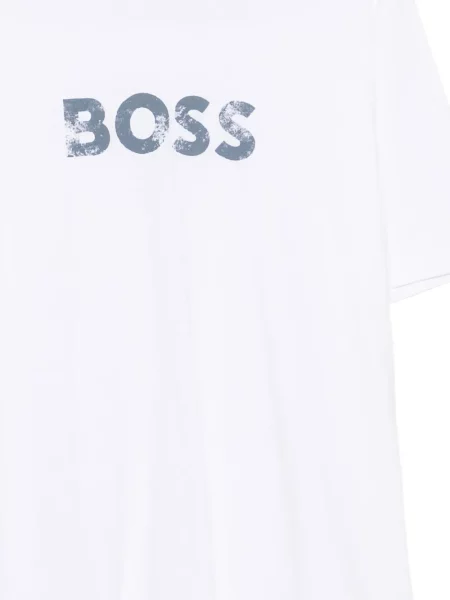 Tricou Boss cu imagine alb