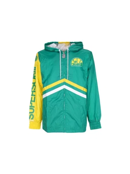Lniana kurtka Mitchell & Ness zielona