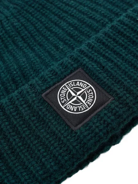 Căciulă Stone Island tricotate cu strasuri verde