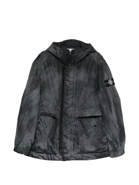 Палто Stone Island с качулка камъни сиво
