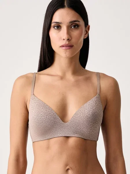 HUGO bezešvá podprsenka SHADOW BRALETTE PAD béžová