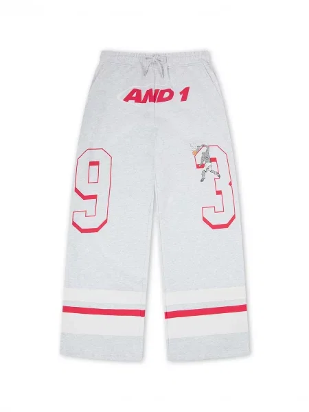 Funkční kalhoty šedý melír / oranžová / červená bílá