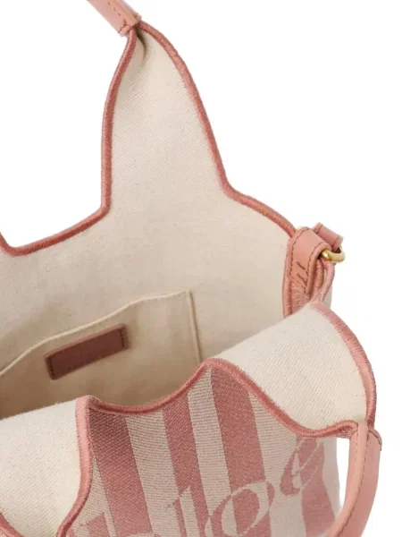 Geantă shopper Chloé cu dungi roz