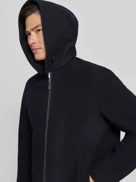 Kurtka o kroju regular fit z mieszanki żywej wełny Armani Exchange granatowa
