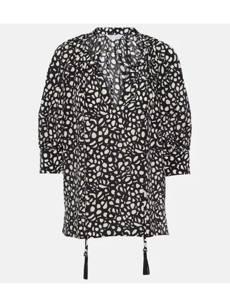 Bluză Max Mara de mătase cu imagine negru