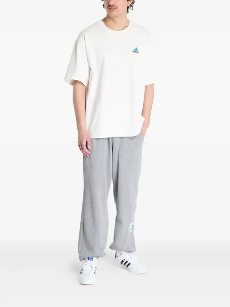 Футбол тениска с дълъг ръкав Adidas на райета мъниста бяло