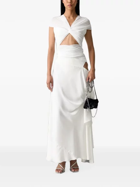 Top Bardot alb