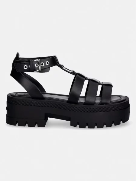 Sandale Tommy Jeans Tjw Fisherman Leather Max Sandal crna