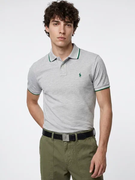 Polokošeľa Polo Ralph Lauren so sieťovinou sivá