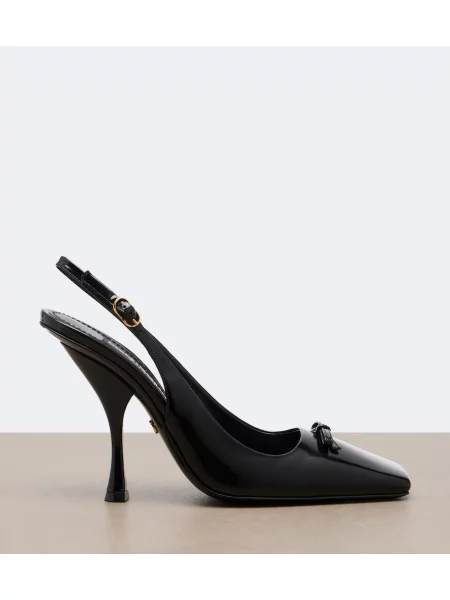 Pantofi cu toc Dolce&gabbana din piele de lac slingback negru