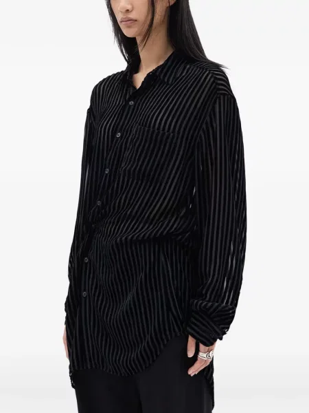 Cămașă Ann Demeulemeester cu dungi negru