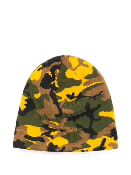 Căciulă Stüssy din jacard cu model camuflaj galben