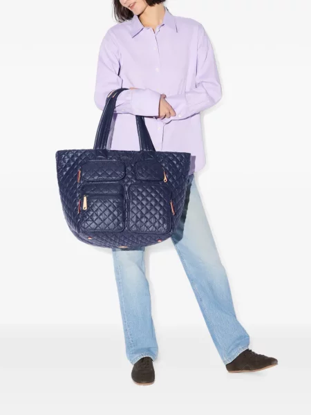 Matlasat geantă shopper Mz Wallace albastru