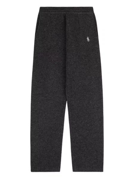 Pantaloni Sporty & Rich cu broderie gri