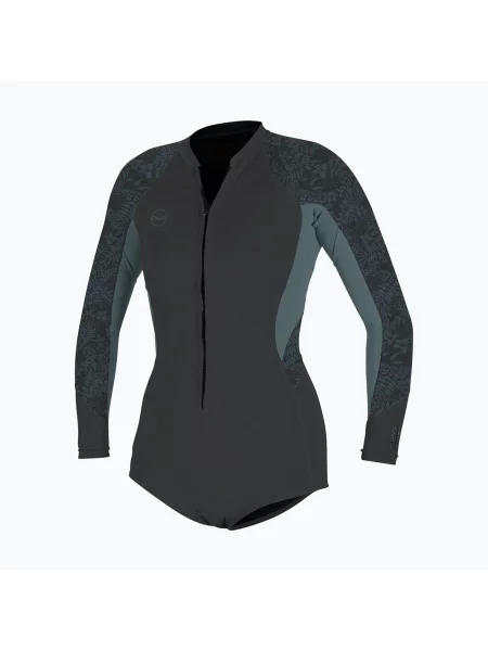 Női neoprén ruha úszáshoz O'Neill Bahia mm Front Zip Short Spring tempered steel/shade. Méret: 4 szürke
